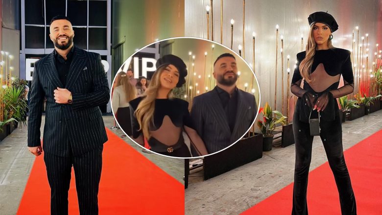 Sarah Berisha dhe DJ PM dukeshin elegant dhe të lumtur përkrah njëri-tjetrit në tapetin e kuq të finales së BB VIP