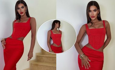 Arbenita Ismajli shfaqet elegante dhe tërë shkëlqim, vë në pah format trupore e veshur në të kuqe
