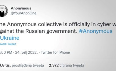 Grupi i hakerëve “Anonymous” i shpalli luftë qeverisë ruse, rrëzuan faqet e Russia Today