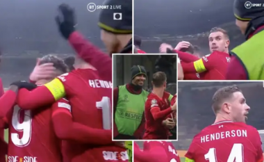 Matip e goditi Hendersonin gjatë festës së golit ndaj Interit, por anglezi ia ktheu me një ‘shikim vrasës’
