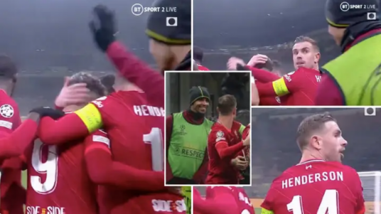 Matip e goditi Hendersonin gjatë festës së golit ndaj Interit, por anglezi ia ktheu me një ‘shikim vrasës’