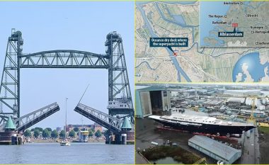 Koston e paguan bosi i Amazon: Ura historike holandeze do të “çmontohet”, që superjahti 500 milionë eurosh i Jeff Bezos të mund të kalojë