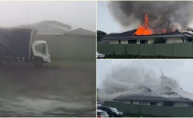 Momenti kur një shtëpi “shpërtheu dhe u përfshi nga zjarri” pasi u godit nga rrufeja gjatë stuhisë së frikshme në Sidnei të Australisë