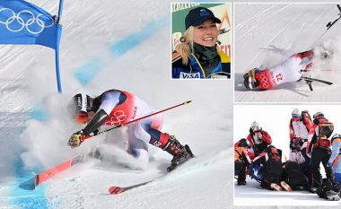 Skiatorja olimpike amerikane në britma të mëdha, pas lëndimit të tmerrshëm në këmbën e majtë