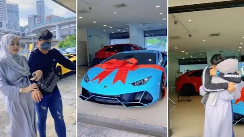 Gruaja nga Malajzia i dhuron burrit të saj një Lamborghini