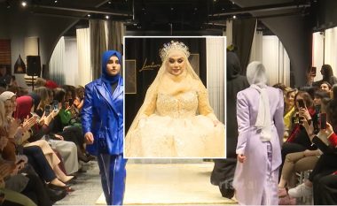 Në Tiranë organizohet sfilata e modës myslimane – Çiljeta kryeson mbrëmjen me veshje të mbuluar dhe kurorë në kokë