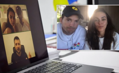 Volodymyr Zelensky mban një video-telefonatë me Mila Kunis dhe Ashton Kutcher për t’i falënderuar për grumbullimin e mbi 31 milionë eurove për Ukrainën