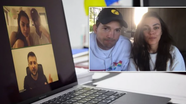 Volodymyr Zelensky mban një video-telefonatë me Mila Kunis dhe Ashton Kutcher për t’i falënderuar për grumbullimin e mbi 31 milionë eurove për Ukrainën