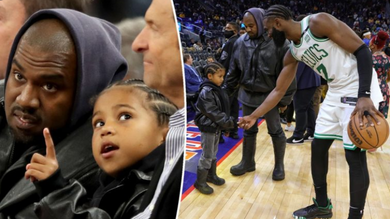 Kanye West shihet me djalin Saint në ndeshje basketbolli pas pretendimeve se nuk po e lejojnë të takohet me fëmijët