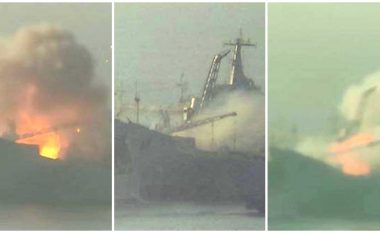Ushtria ukrainase shkatërron anijen ruse që transportonte tanke, mjete tjera të blinduara dhe parashutistë