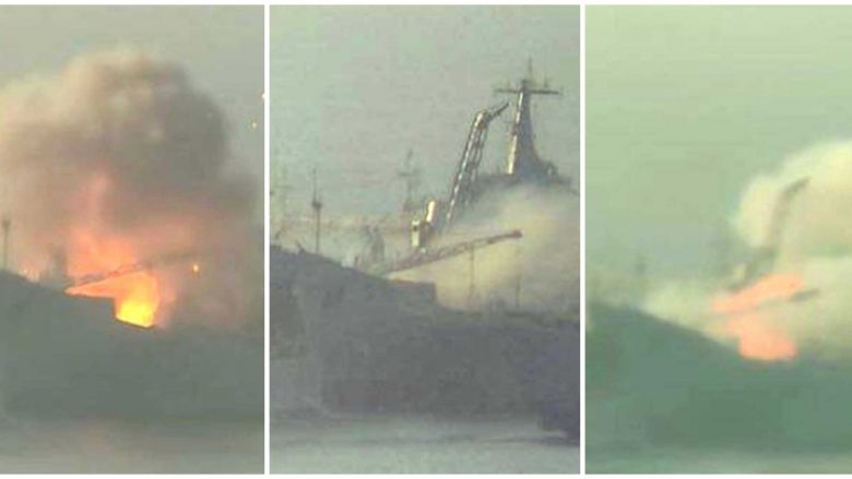 Ushtria ukrainase shkatërron anijen ruse që transportonte tanke, mjete tjera të blinduara dhe parashutistë