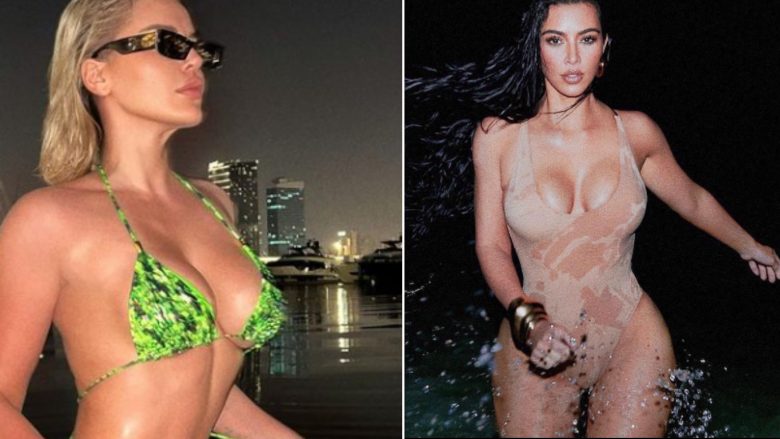 Publikon fotografi me bikini nga Dubai, Kejvina Kthella: Duke e kopjuar Kim Kardashian