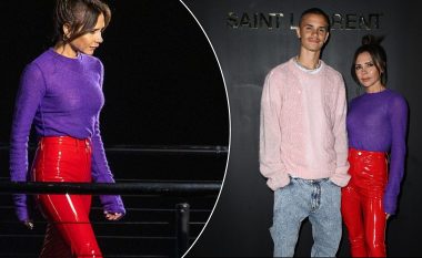 Victoria Beckham u shfaq e mahnitshme në Javën e Modës në Paris, e shoqëruar nga djali i saj 19-vjeçar