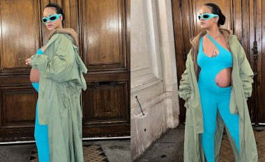 Rihanna nxjerr në pah barkun e rrumbullakosur gjatë një nate argëtuese në Javën e Modës në Paris