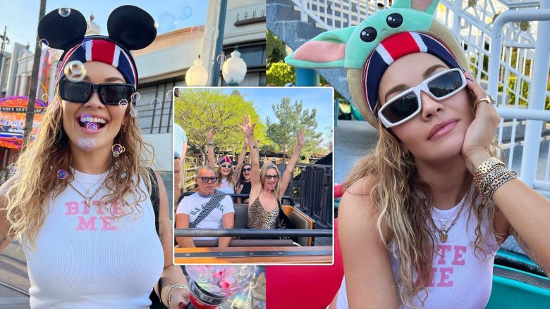 Rita Ora duket mahnitëse dhe atraktive në shoqëri të miqve gjatë vizitës në Disneyland