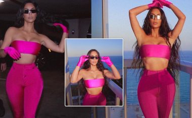 Kim Kardashian shfaqet atraktive e veshur e tëra në rozë - thekson linjat trupore në imazhet e reja nga Miami