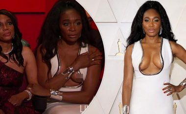 Venus Williams pëson një mosfunksionim të veshjes gjatë transmetimit të drejtpërdrejtë të “Oscars”- mundohet të mbuloj gjoksin me dorë