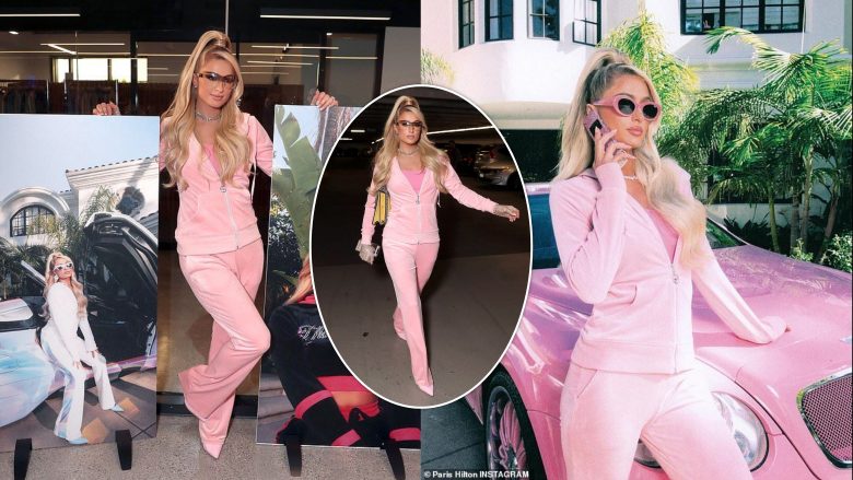Paris Hilton i rikthehet tutave teksa prezanton koleksionin e saj të ri Iconic Tracksuit