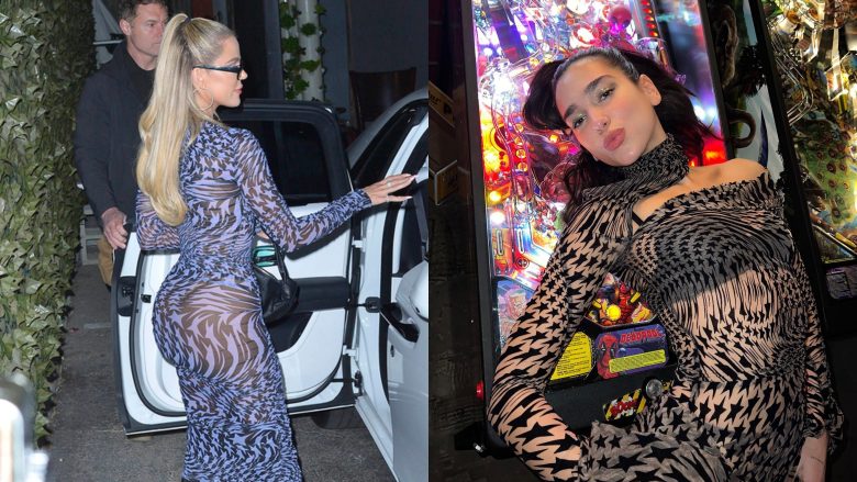 Dua Lipa dhe Khloe Kardashian vishen me fustan të ngjashëm