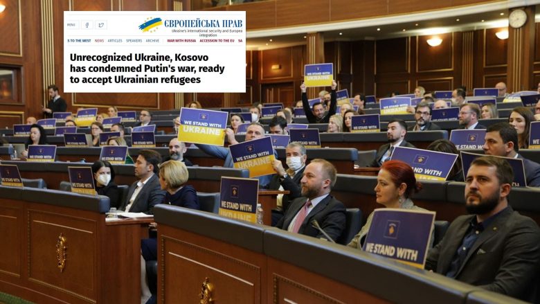 Rezoluta në mbështetje të Ukrainës e miratuar në Parlamentin e Kosovës, bën jehonë në mediat ukrainase