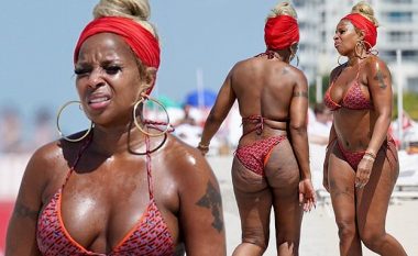 Ndonëse është 51-vjeçare, këngëtarja Mary J. Blige duket në formë teksa tregon pa hezitim linjat në brigjet e Miamit