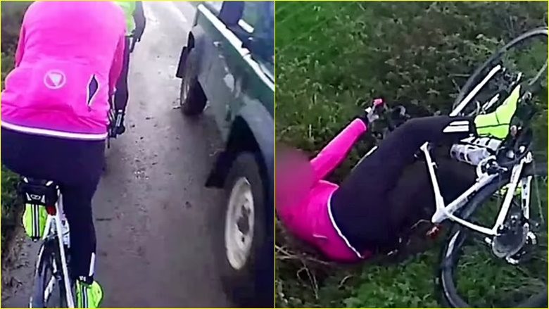 Çiklistja bie në një kanal derisa një veturë kalon anash saj në një rrugë fshati në Angli – dënohet shoferi, edhe pse nuk e kishte prekur fare