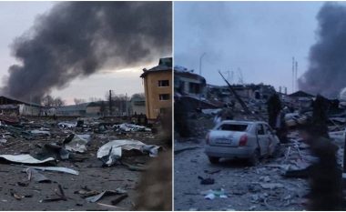 Pamje që tregojnë pasojat e sulmit ajror rus, pranë kufirit Ukrainë-Poloni