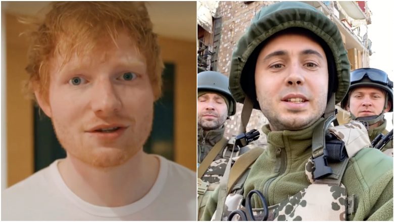 Ed Sheeran iu përgjigjet grupit ukrainas që u kthyen në ushtarë me një video-mesazh mbështetës