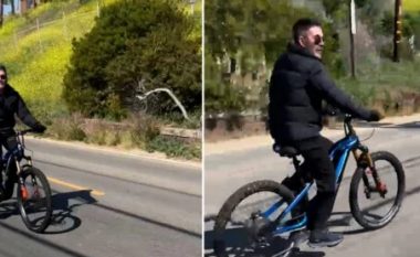 Vetëm gjashtë javë pas aksidentit të tmerrshëm, Simon Cowell shihet sërish duke u endur me biçikletë