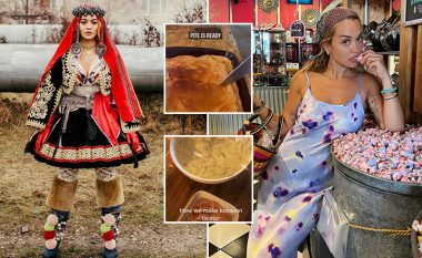 Nën ritmet e melodisë së Valles së Rugovës, Rita Ora u tregon fansave se si gatuhen pitja e famshme tradicionale dhe taratori kosovar