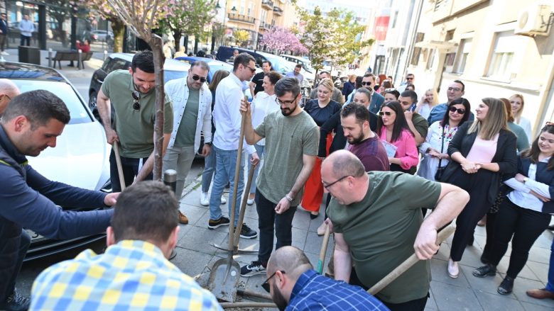 “Filip Morris” dhe Komuna Qendër mbollën qershi japoneze në vijën e pemëve “Maksim Gorki” në Shkup