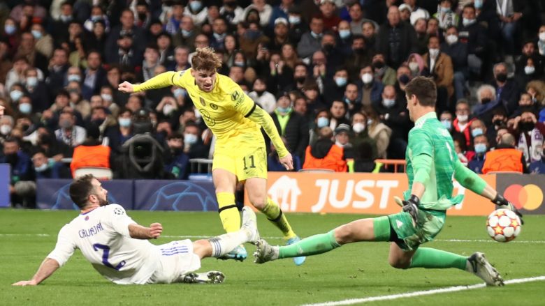 Çfarë po ndodh në “Santiago Bernabeu”, Timo Werner tallet me mbrojtjen madrilene dhe shënon golin e tretë për Chelsea