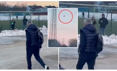 Jose Mourinhos ishte gati që të jepte autografe dhe te bënte foto me tifozët – por njëri nga ta e gjuajti me top bore dhe ai u largu menjëherë