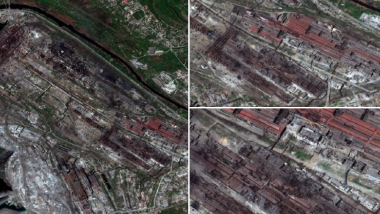 Pothuajse çdo ndërtesë në fabrikën e madhe të çelikut Azovstal në Mariupol është shkatërruar, tregojnë imazhet satelitore