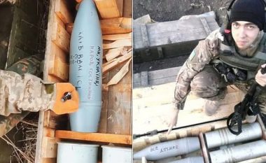 Ukrainasit shkruajnë “mesazhe” për rusët në granatat që do të hidhen në pozicionet e ushtrisë së Putinit