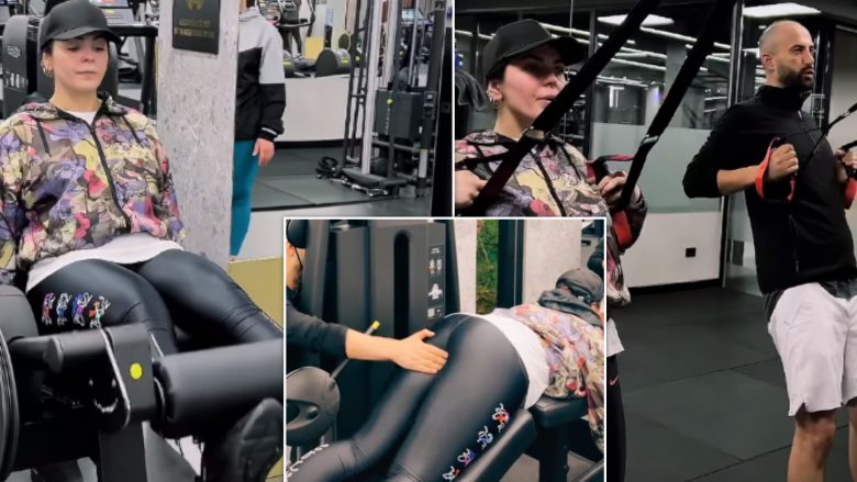 Fifi publikon një video nga palestra në TikTok, teksa shfaqet i dashuri i saj duke ia rrahur të pasmet