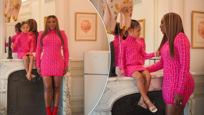 Serena Williams dhe vajza e saj 4 vjeçare kombinohen me fustane rozë Balmain