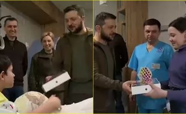 Zelensky bën një vizitë të papritur në spital, u shpërndan iPad fëmijëve të mbetur jetimë nga bombat e Putinit