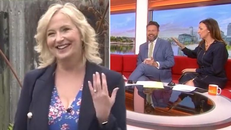 Prezantuesja e motit në BBC zbulon gjatë transmetimit live se është fejuar – madje ua tregon unazën kolegëve në studio