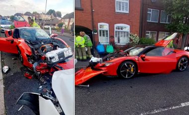 Britaniku përplas Ferrarin me pesë veturat e parkuara, largohet nga vendi i ngjarjes – kamerat e sigurisë filmojnë gjithçka