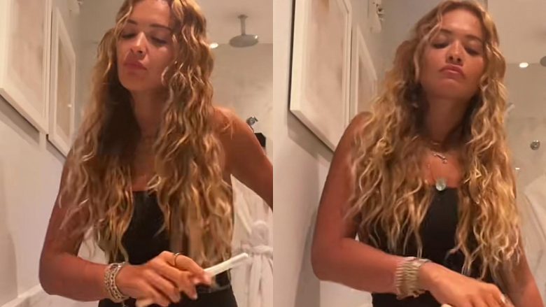 Rita Ora tregon aftësitë në vallëzim teksa pastron dhëmbët gjatë realizimit të një video argëtuese në TikTok
