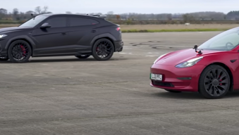 Kush do të fitonte garën mes një Tesla Model 3 dhe Lamborghini Urus?