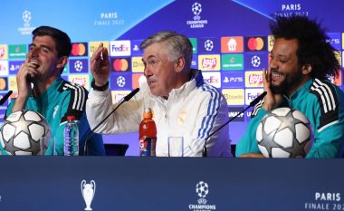 Momenti qesharak në konferencë për shtyp te Real Madridi: Ancelotti e detyron Marcelon ta pranojë se ai nuk e di formacionin ndaj Liverpoolit