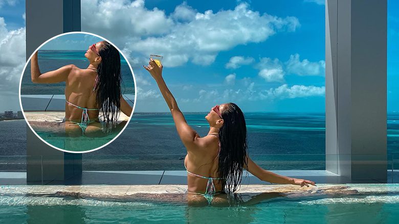 Nicole Scherzinger shijon diellin e ngrohtë në Meksikë, ndërsa përshëndetë fansat e saj me imazhe provokuese