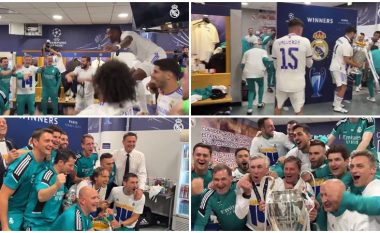 Pamje nga festa e çmendur e Real Madridit në zhveshtore pas triumfit në Ligën e Kampionëve