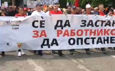 Sindikatat protestojnë në Maqedoni, kërkojnë harmonizimin e pagave