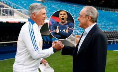 Florentino Perez dhe Ancelotti lënë të kuptohet se transferimi i Mbappes te Real Madridi është çështje e kryer