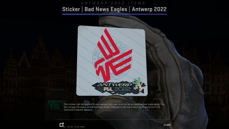 Pamjet e para të stikerave virtual në CS:GO të ekipit Bad News Eagles