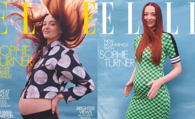 Shtatzëna Sophie Turner shfaq barkun e rrumbullakosur në kopertinën e revistës “Elle UK”