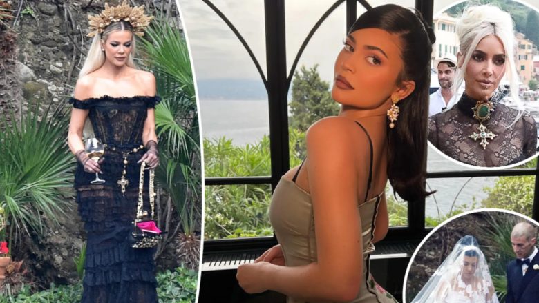 E gjithë familja Kardashian veshin Dolce & Gabbana në dasmën e Kourtney dhe Travis në Itali